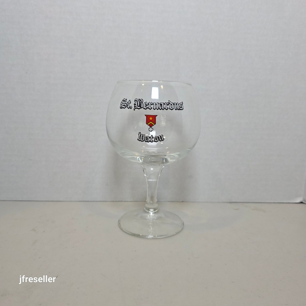 St Bernardus Watou Belgian Beer Glass Chalice Goblet 33cl Clear Logo Crest